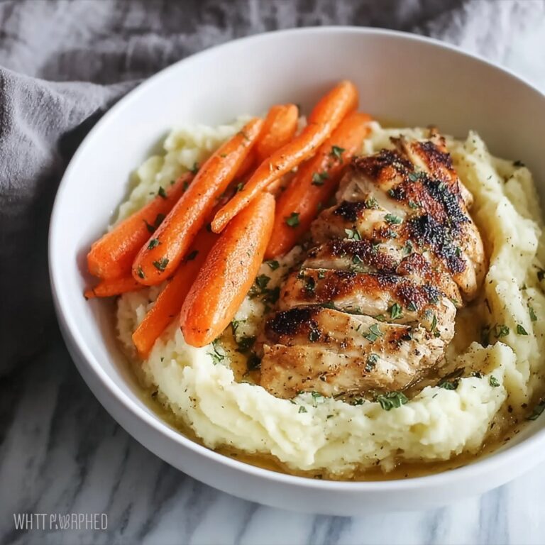 Garlic Herb Chicken with Creamy Mashed Potatoes and Roasted Carrots Recipe