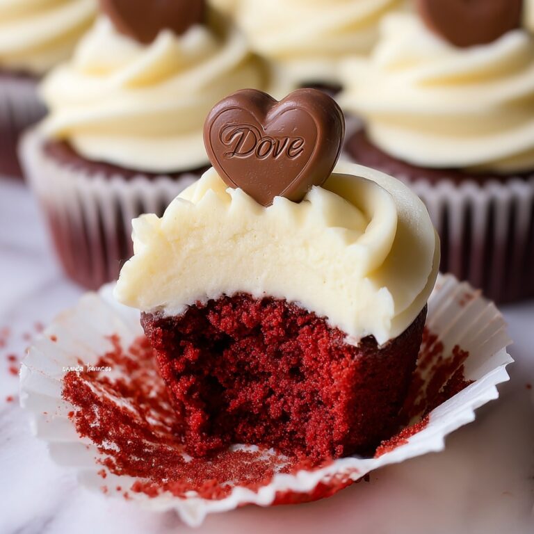Red Velvet Cupcakes with Cream Cheese Frosting and Heart Chocolate Decoration Recipe