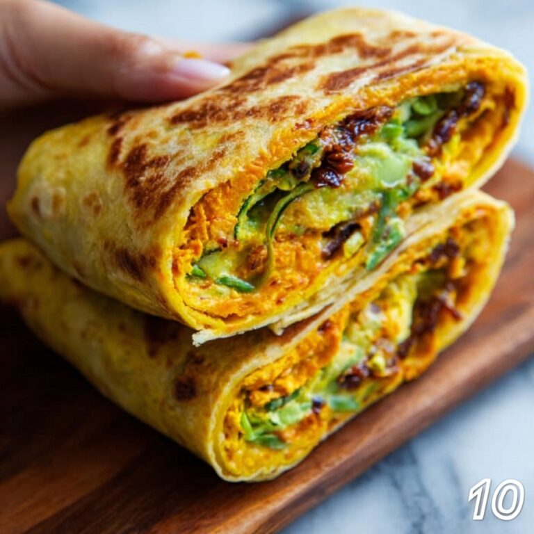 Scallion Pancake with Egg and Spinach Wrap Recipe