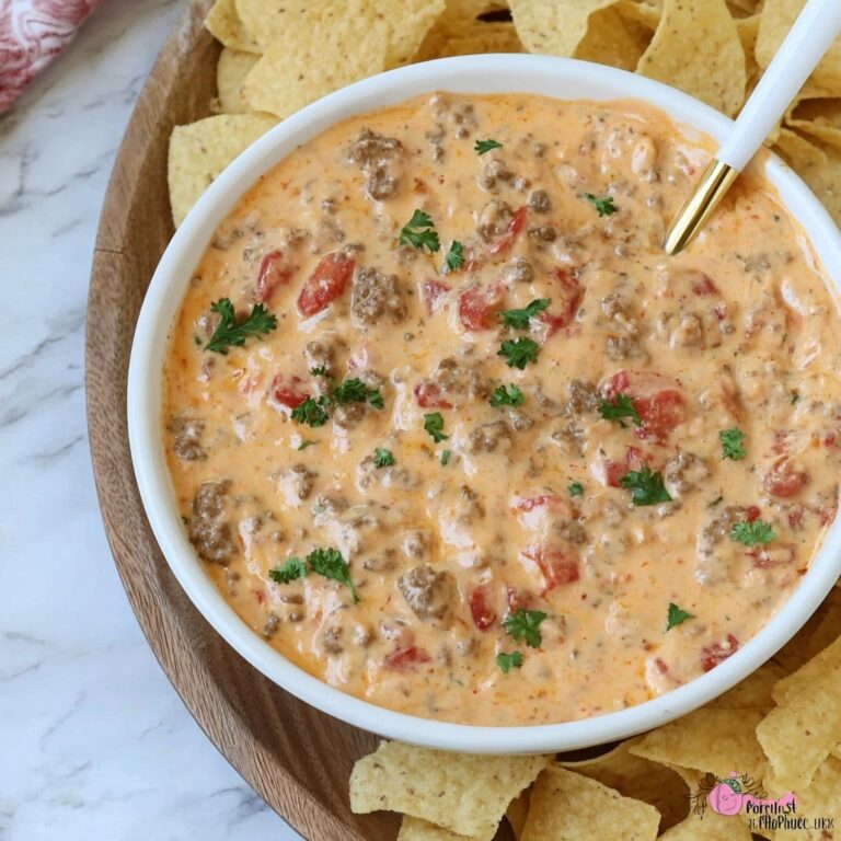 Rotel Dip with Ground Beef and Velveeta Recipe