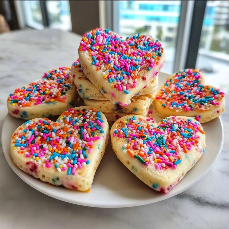 Rainbow Sprinkle Heart Pancakes Recipe