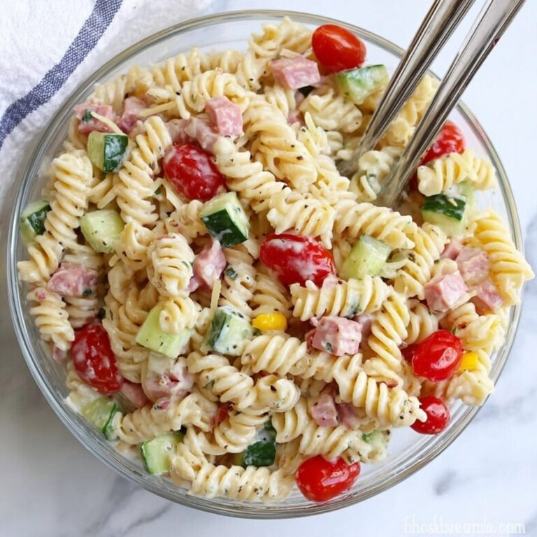 Protein Pasta Salad with Feta, Salami, and Greek Yogurt Dressing Recipe
