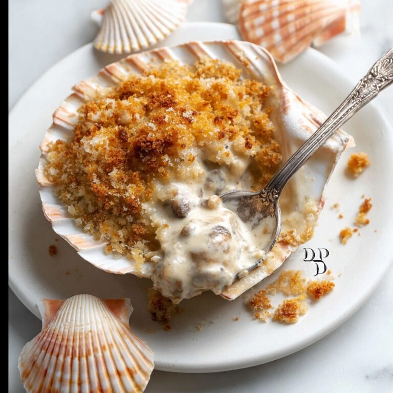 Coquilles Saint-Jacques with Mushrooms and Gruyère Creamy Béchamel and Cheesy Crust Recipe