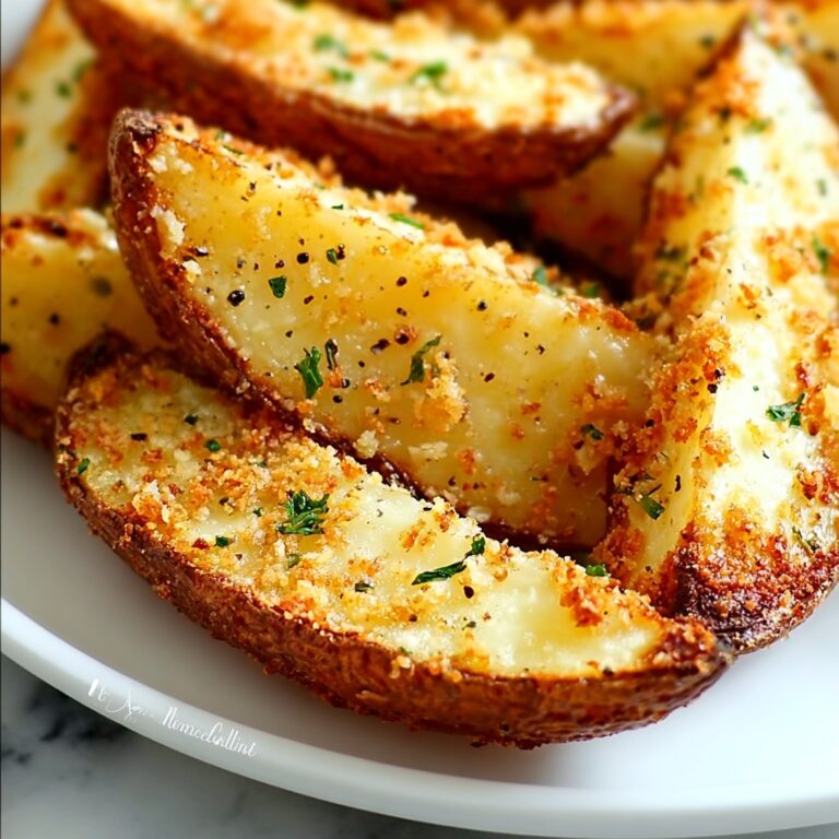 Baked Garlic Parmesan Potato Wedges Recipe