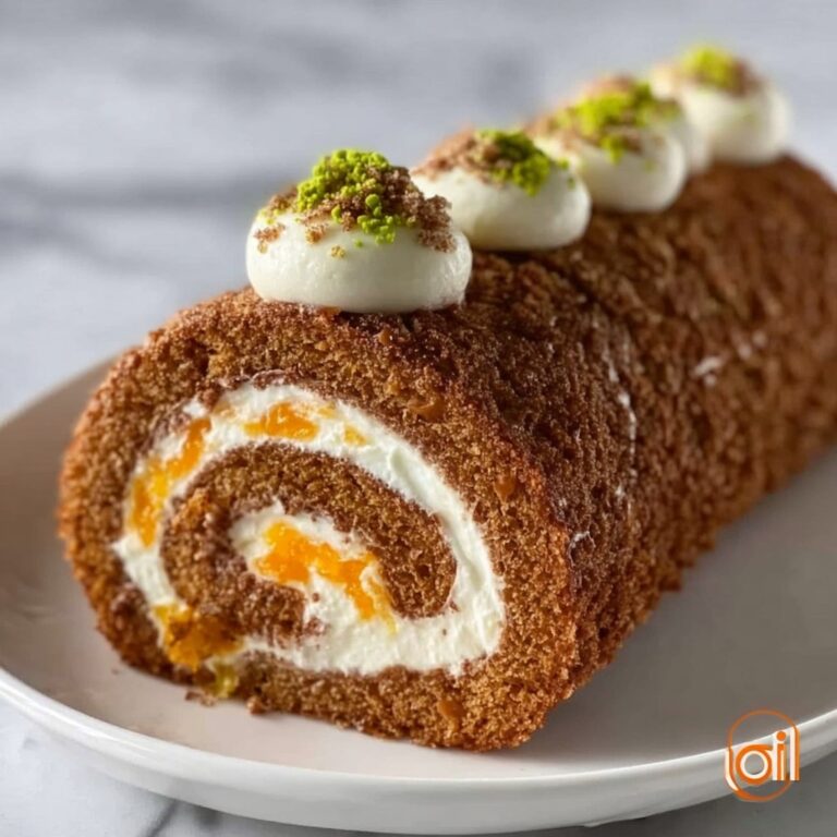 Carrot Cake Roll with Cream Cheese Frosting Filling Recipe