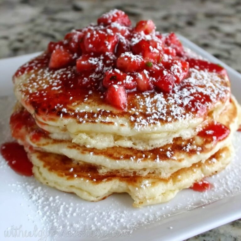Fluffy Strawberry Cheesecake Pancakes Recipe