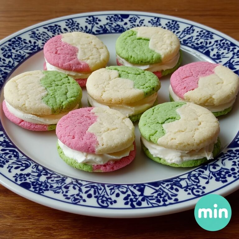 Colorful Sandwich Sugar Cookies with Fluffy Filling Recipe