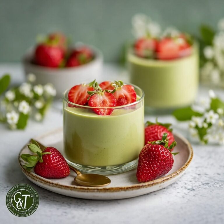 Matcha Coconut Panna Cotta with Strawberries Recipe