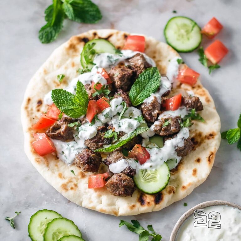 Spiced Lamb Pitas with Feta Mint Sauce Recipe