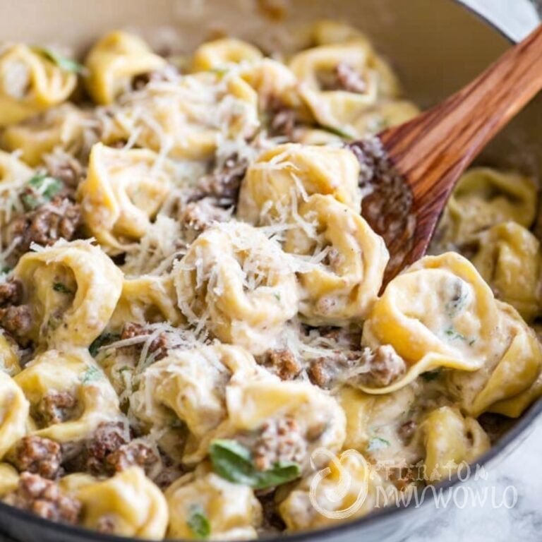 Cheesesteak Tortellini with Cream and Provolone Recipe
