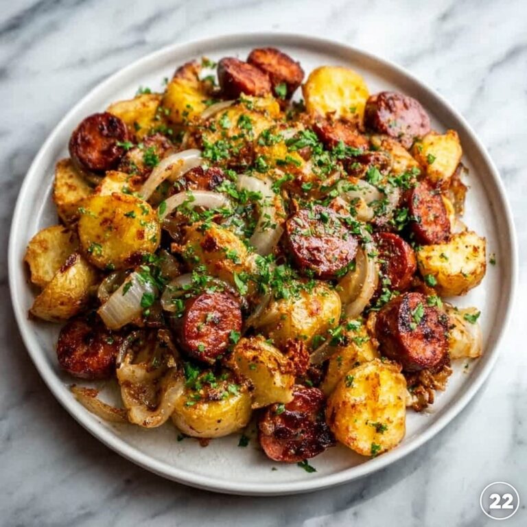 Fried Potatoes, Onions, and Smoked Polish Sausage Recipe