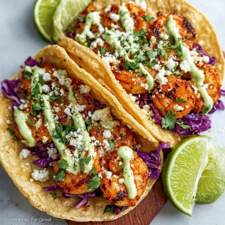 Spicy Shrimp Tacos with Cilantro, Avocado, and Yogurt-Lime Sauce Recipe