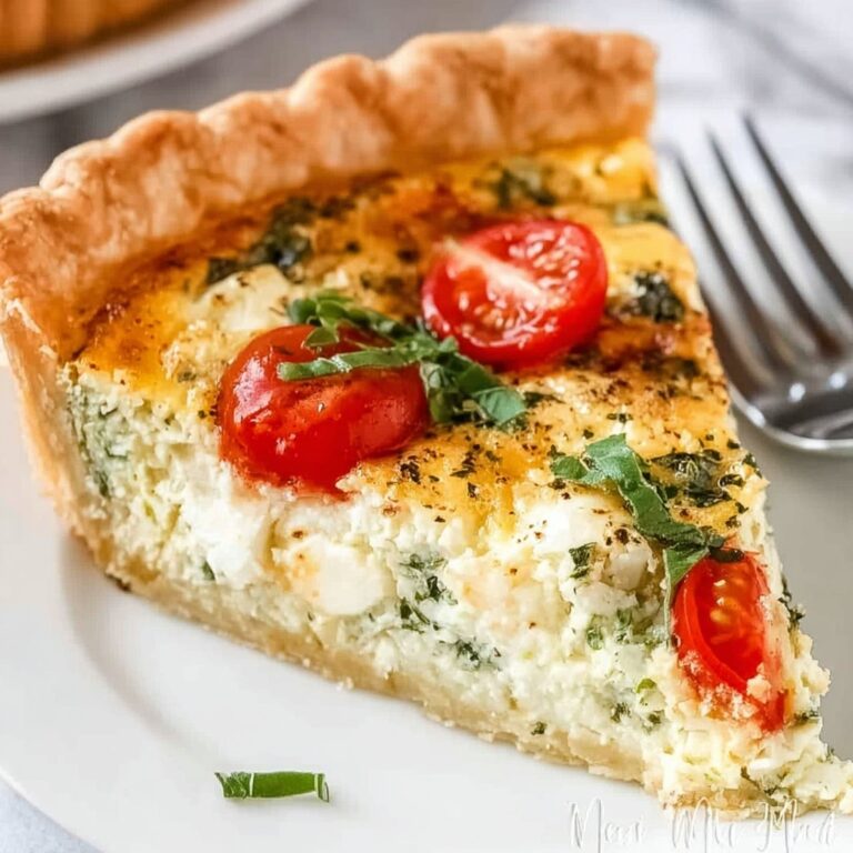 Easy Tomato Spinach Feta Quiche Recipe