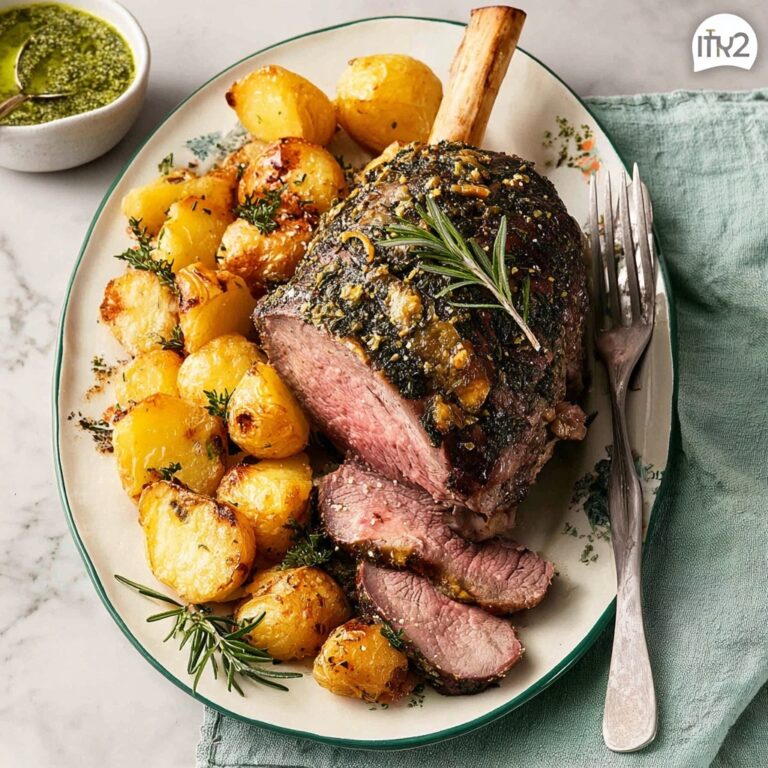 Roast Leg of Lamb with Garlic & Herbs Recipe