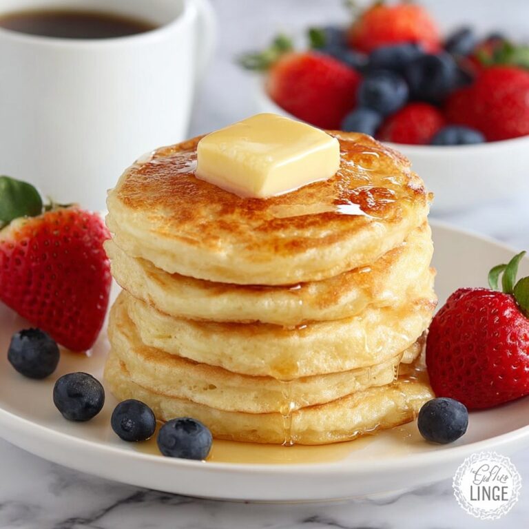 Fluffy Pancakes with Fresh Berries and Maple Syrup Recipe