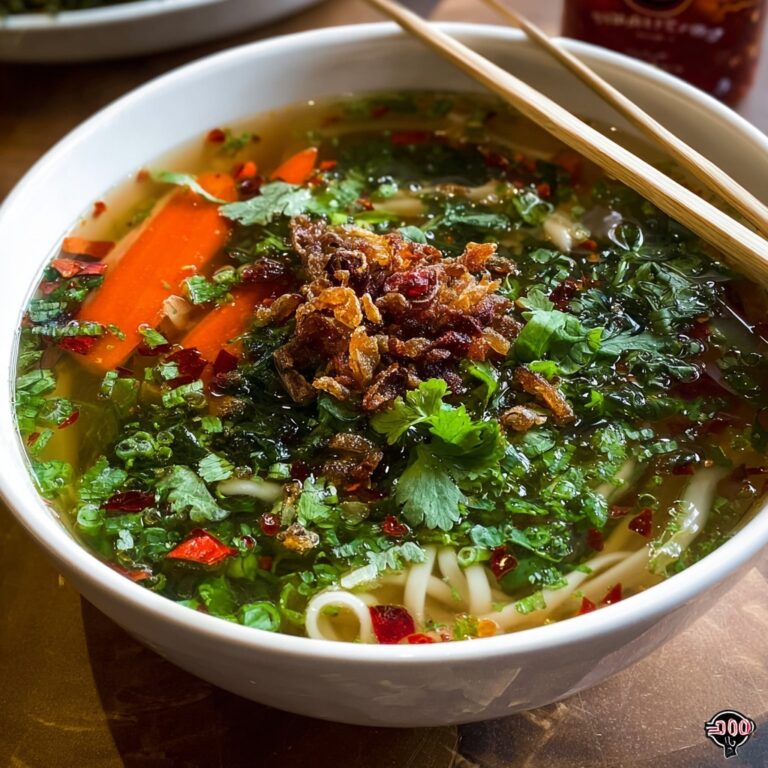 Quick Chinese Vegetable Soup with Enoki Mushrooms and Crispy Shallots Recipe
