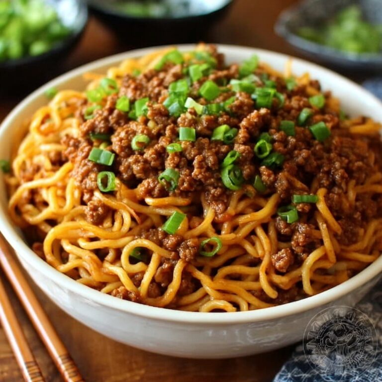 Mongolian Ground Beef Noodles Recipe