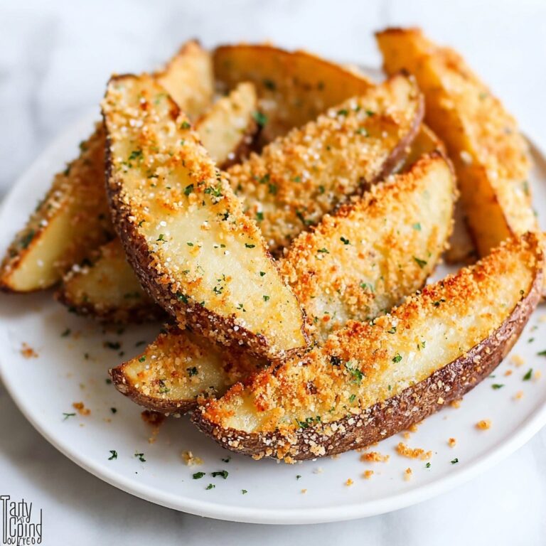 Baked Garlic Parmesan Potato Wedges Recipe
