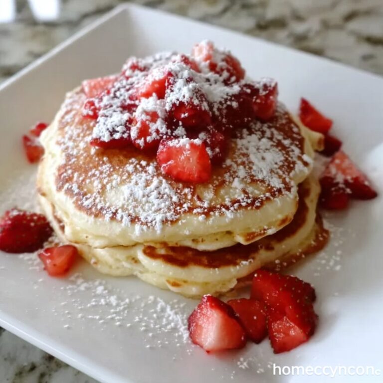 Fluffy Strawberry Cheesecake Pancakes Recipe