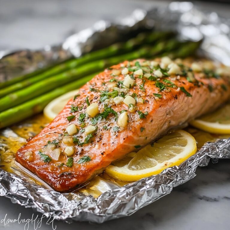 Savory Baked Salmon in Foil with Asparagus & Lemon Butter Recipe