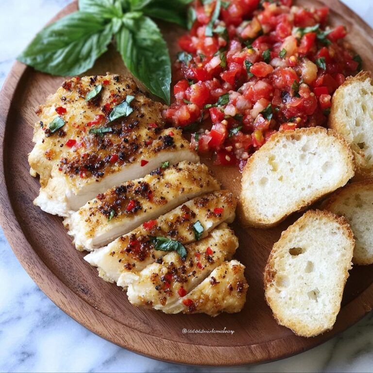 Crispy Garlic Chicken with Bruschetta in Just 30 Minutes Recipe
