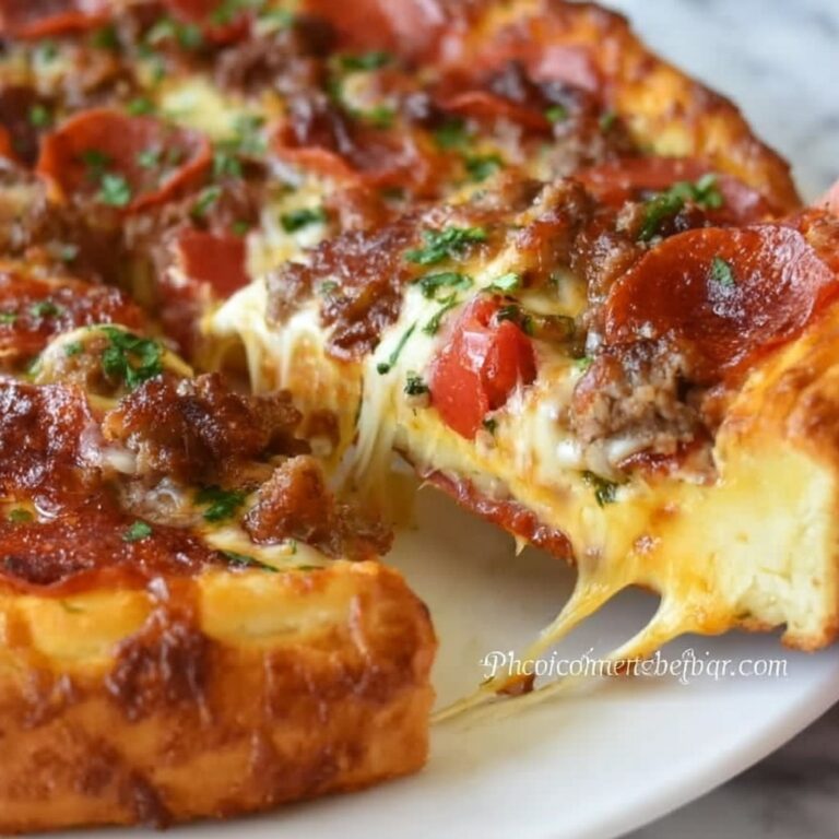 Deep-Dish Sausage and Veggie Pizza Pie Recipe