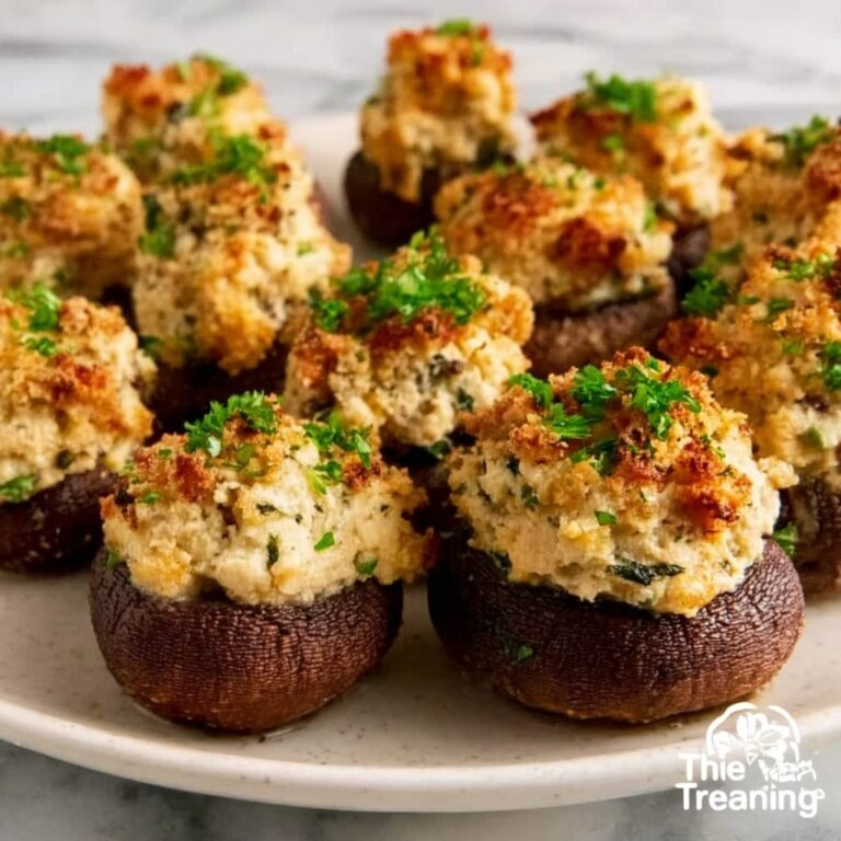 Stuffed Mushroom Caps with Cream Cheese and Parmesan Recipe