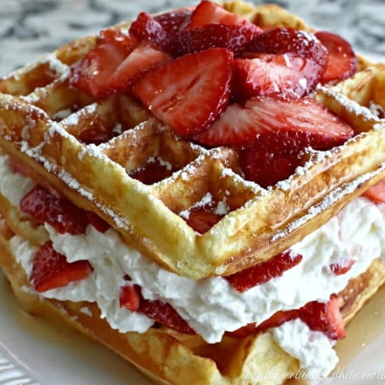 Strawberry Cheesecake Stuffed Waffles Recipe